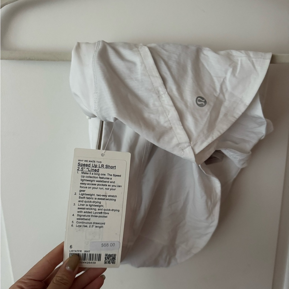 NWT White Speed Up Shorts